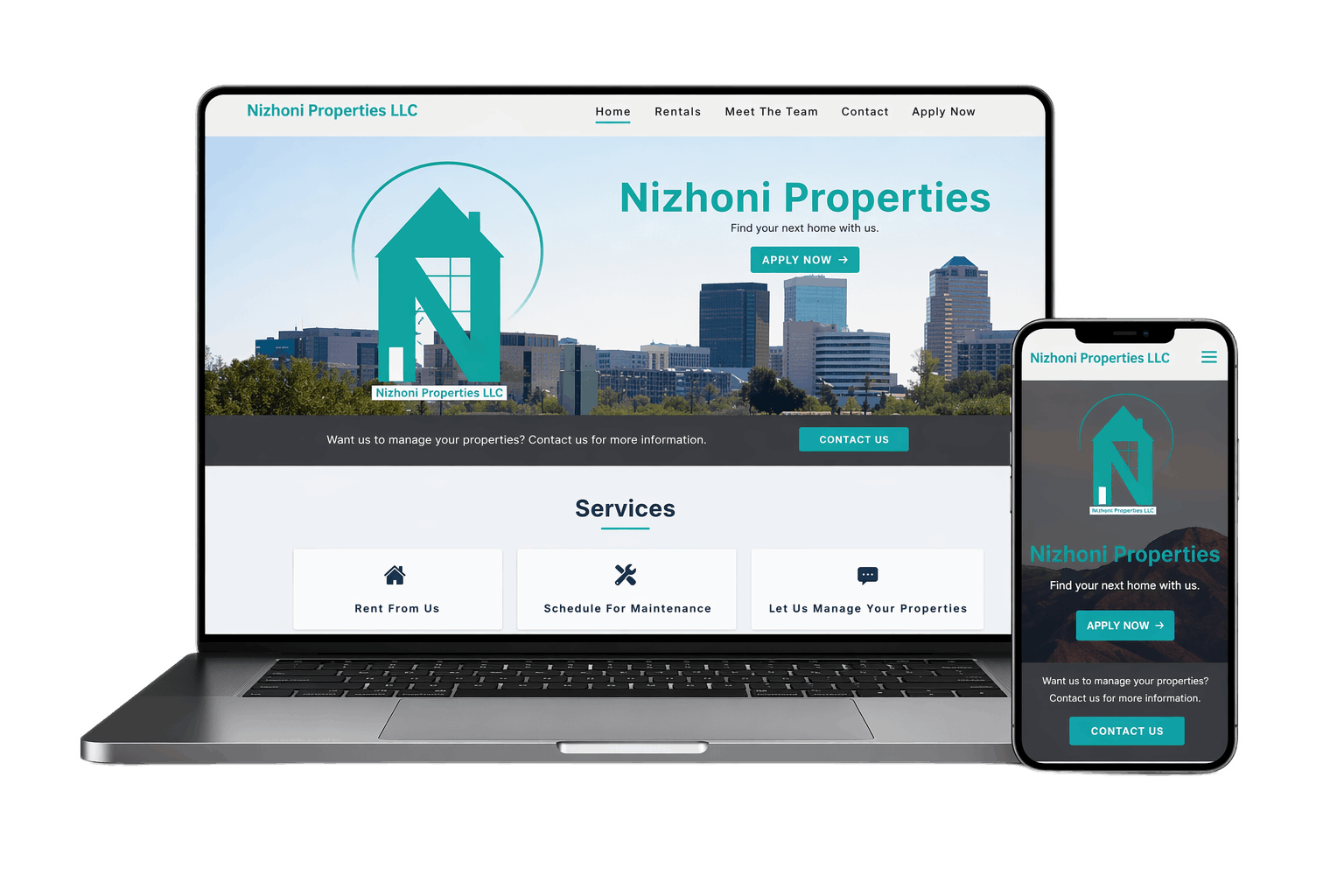 Nizhoni Properties website preview